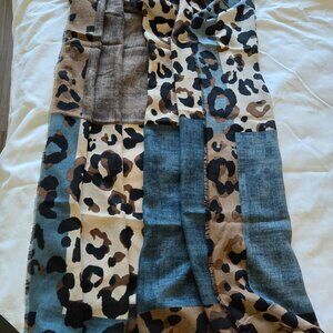 NWT Animal Print and Blue/Brown/Beige Scarf